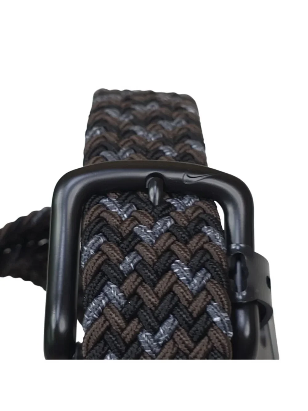 Nike Braided Woven Stretch Golf Belt XL 42-44 Metal Buckle Brown/Black/Gray